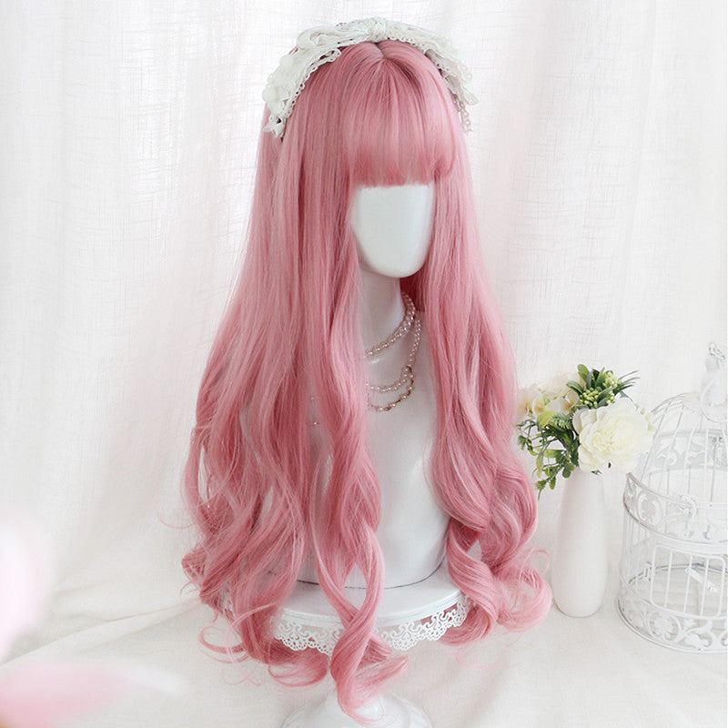 "PINK BIG WAVY LONG CURLY" WIG D051215