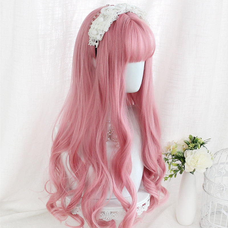 "PINK BIG WAVY LONG CURLY" WIG D051215