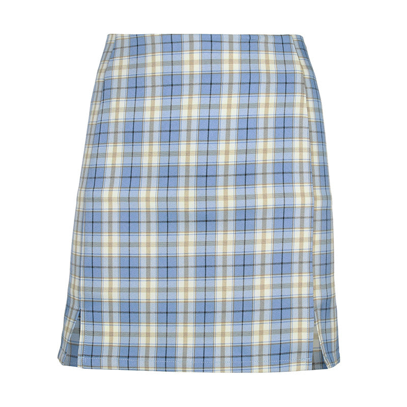 "BLUE PLAID" SKIRT D052701