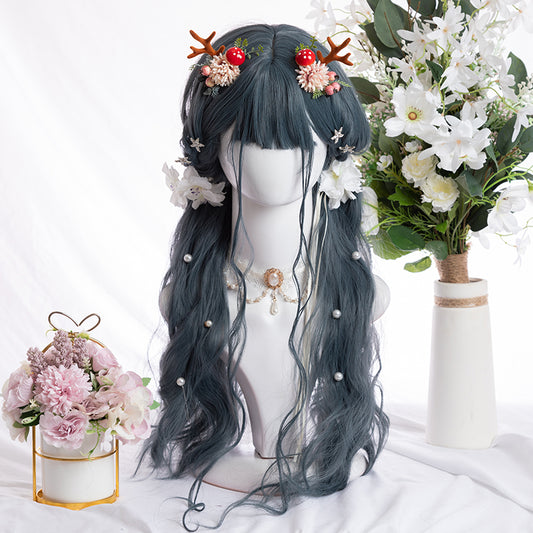 "HAZE BLUE LOLITA LONG CURLY" WIG D071702