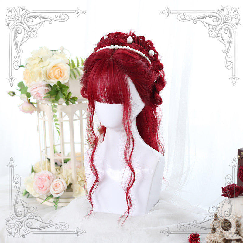 "ROSE RED LONG CURLY" WIG D050520