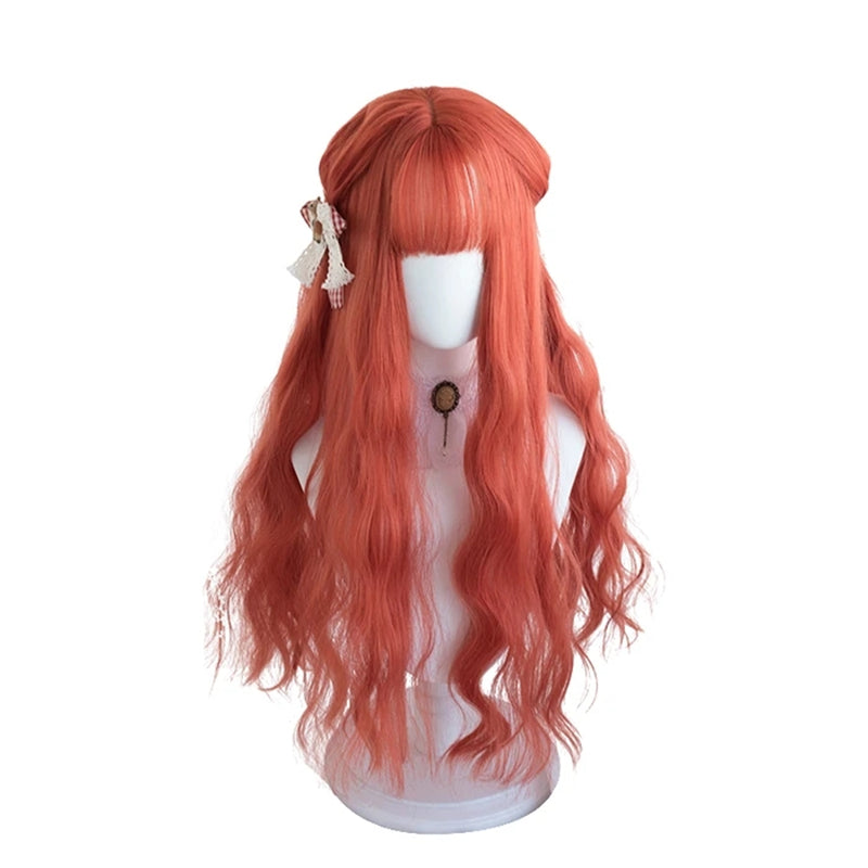 "ORANGE-RED LOLITA LONG CURLY" WIG D041619