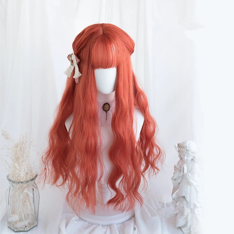 "ORANGE-RED LOLITA LONG CURLY" WIG D041619