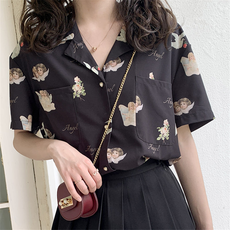 "ANGEL CHIFFON SHORT SLEEVE" SHIRT D042701