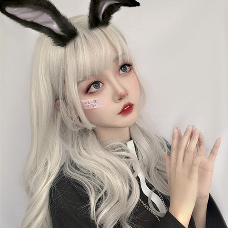 "WHITE LOLITA SLIGHTLY CURLY" LONG WIG D050412