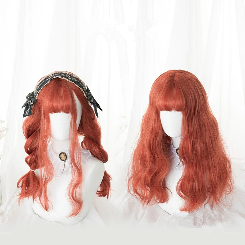 "ORANGE LONG CURLY" WIG D041710